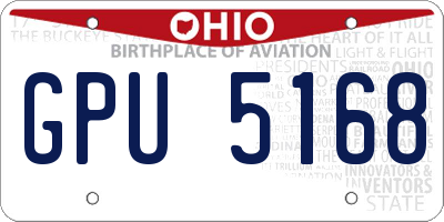 OH license plate GPU5168