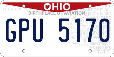 OH license plate GPU5170