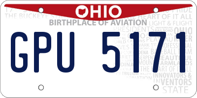 OH license plate GPU5171