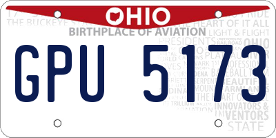 OH license plate GPU5173