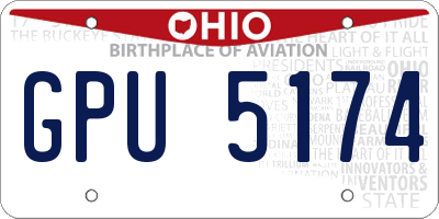 OH license plate GPU5174