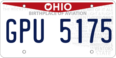 OH license plate GPU5175