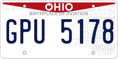 OH license plate GPU5178