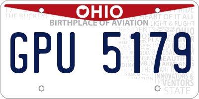 OH license plate GPU5179