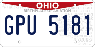 OH license plate GPU5181