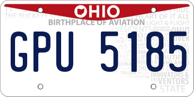OH license plate GPU5185