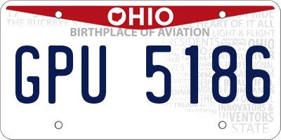 OH license plate GPU5186