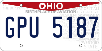OH license plate GPU5187