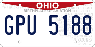 OH license plate GPU5188