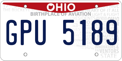 OH license plate GPU5189