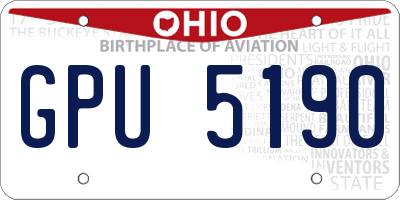 OH license plate GPU5190