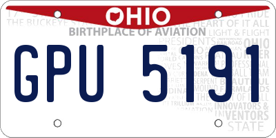 OH license plate GPU5191