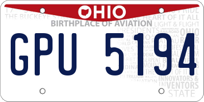 OH license plate GPU5194