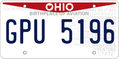 OH license plate GPU5196