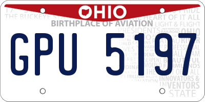 OH license plate GPU5197