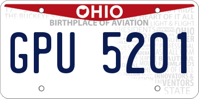 OH license plate GPU5201