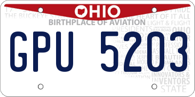 OH license plate GPU5203