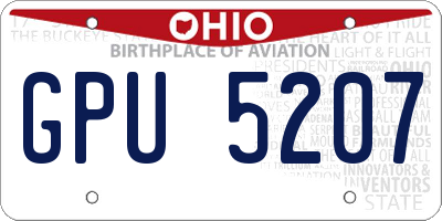 OH license plate GPU5207