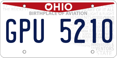 OH license plate GPU5210
