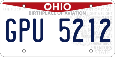 OH license plate GPU5212