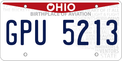 OH license plate GPU5213