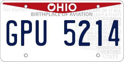 OH license plate GPU5214