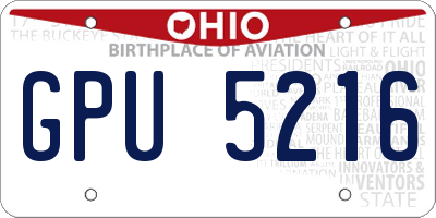 OH license plate GPU5216