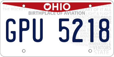 OH license plate GPU5218