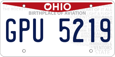 OH license plate GPU5219