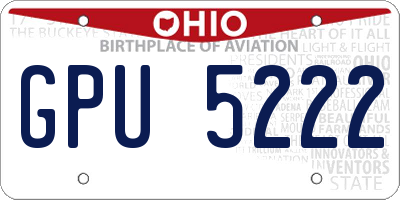 OH license plate GPU5222