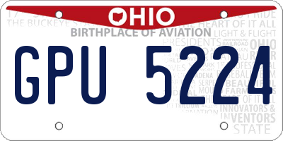 OH license plate GPU5224