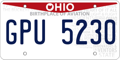 OH license plate GPU5230