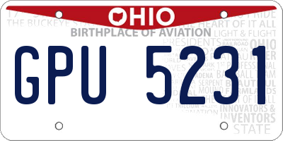 OH license plate GPU5231