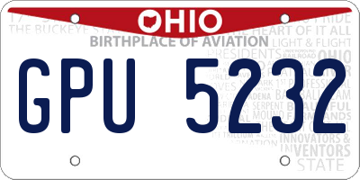 OH license plate GPU5232