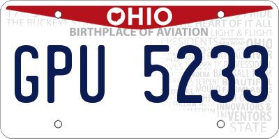 OH license plate GPU5233