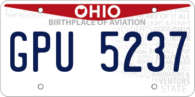 OH license plate GPU5237