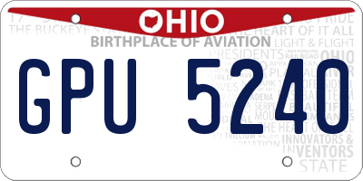 OH license plate GPU5240