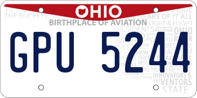 OH license plate GPU5244