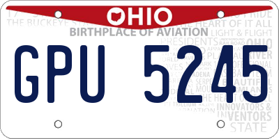 OH license plate GPU5245
