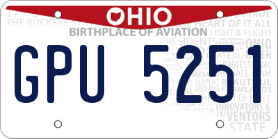 OH license plate GPU5251