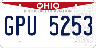 OH license plate GPU5253