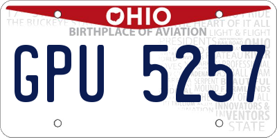 OH license plate GPU5257