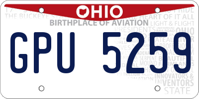 OH license plate GPU5259