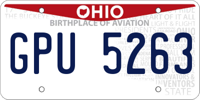 OH license plate GPU5263