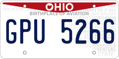 OH license plate GPU5266