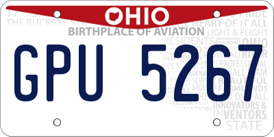 OH license plate GPU5267