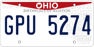 OH license plate GPU5274