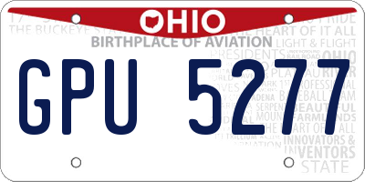 OH license plate GPU5277