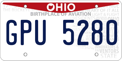 OH license plate GPU5280