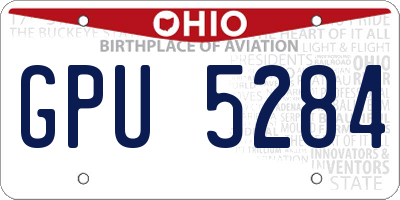 OH license plate GPU5284